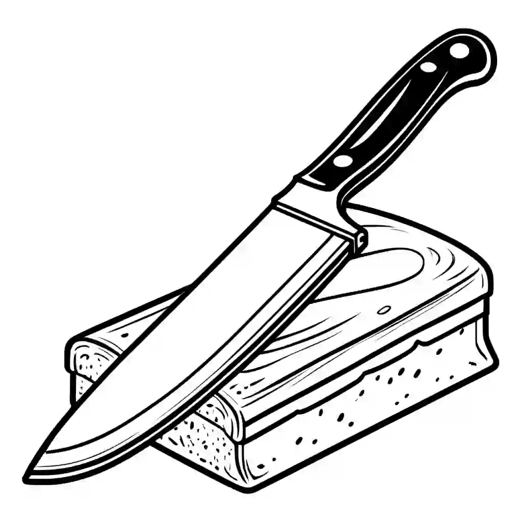 Bread knife coloring pages